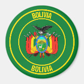 Bolivia Ronde Embleem Magneet (Voorkant)