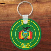 Bolivia Ronde Embleem Sleutelhanger (Voorkant)