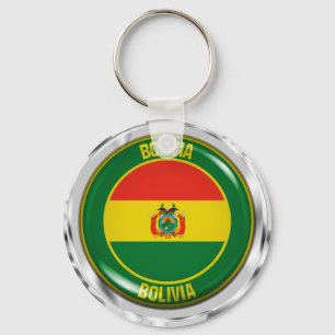 Bolivia Ronde Embleem Sleutelhanger