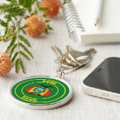 Bolivia Ronde Embleem Sleutelhanger (Zijkant)