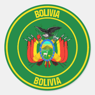 Bolivia Ronde Embleem Sticker