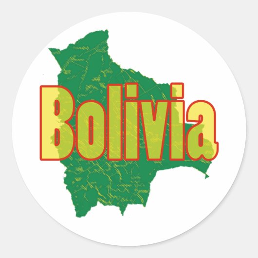 Bolivia Ronde Sticker (Voorkant)