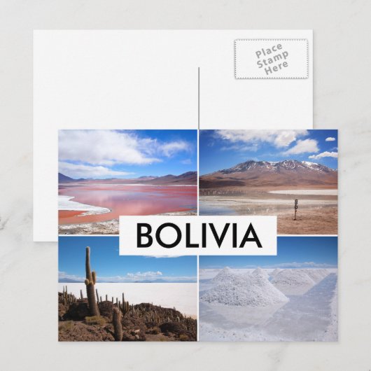 Bolivia Salar de Uyuni collage briefkaart (Voorkant / Achterkant)