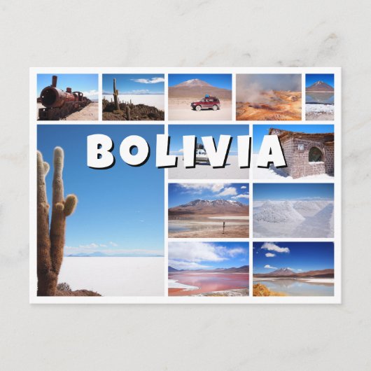 Bolivia souvenir fotocollage briefkaart (Voorkant)