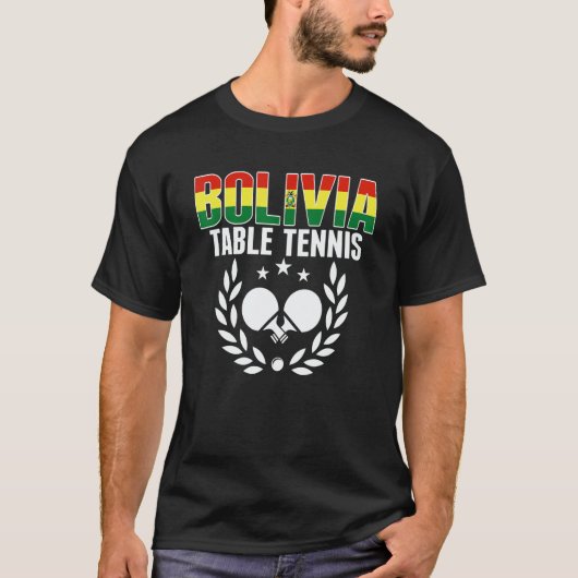 Bolivia Table Tennis     Bolivian Ping Pong Suppor T-shirt (Voorkant)