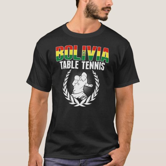 Bolivia Table Tennis Bolivian Ping Pong Supporte T-shirt (Voorkant)