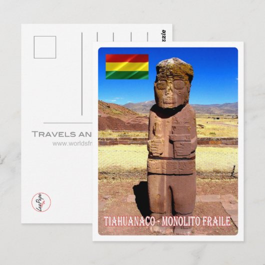 Bolivia - Tiahuanaco - Monolito Fraile - Briefkaart (Voorkant / Achterkant)