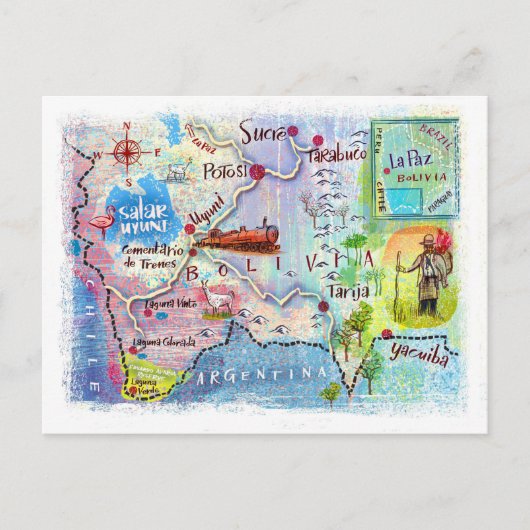 "Bolivia: Traveller... Briefkaart (Voorkant)