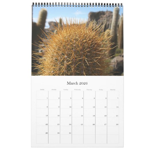 bolivia van reuzencactus kalender (Mar 2026)