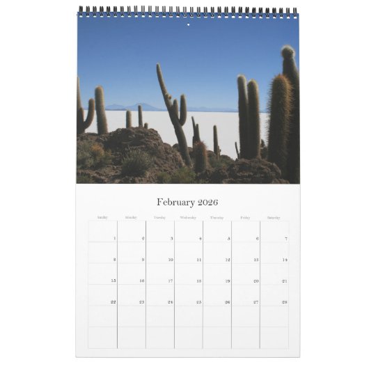 bolivia van reuzencactus kalender (Feb 2026)