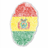 Bolivia Vingerafdrukvlag Sticker (Voorkant)