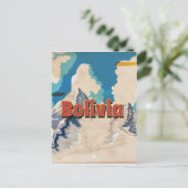 Bolivia Vintage Reisposter Briefkaart (Staand voorkant)