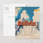 Bolivia Vintage Reisposter Briefkaart (Voorkant / Achterkant)