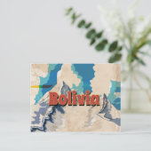 Bolivia Vintage Reisposter Briefkaart (Staand voorkant)