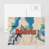 Bolivia Vintage Reisposter Briefkaart (Voorkant / Achterkant)