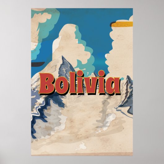 Bolivia Vintage Travel Poster (Voorkant)