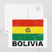 Bolivia  vlag briefkaart (Voorkant / Achterkant)