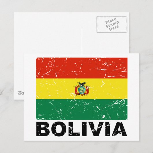Bolivia  vlag briefkaart (Voorkant / Achterkant)