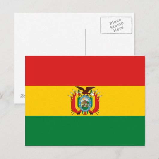 Bolivia vlag briefkaart (Voorkant / Achterkant)