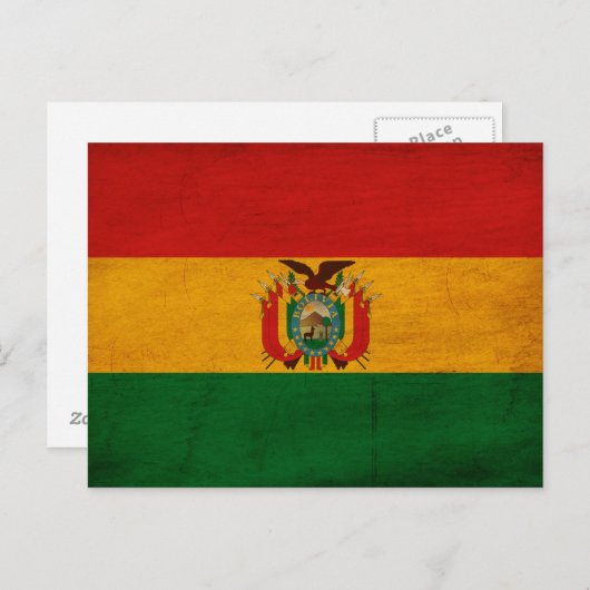 Bolivia vlag briefkaart (Voorkant / Achterkant)