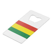 Bolivia vlag creditkaart flessenopener (Voorkant Gekanteld)
