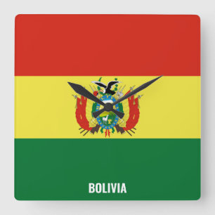 Bolivia vlag Dazzling Patriotic Vierkante Klok