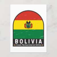 Bolivia Vlag Embleem Onderdruk Vintage