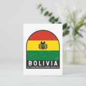 Bolivia Vlag Embleem Onderdruk Vintage Briefkaart (Staand voorkant)