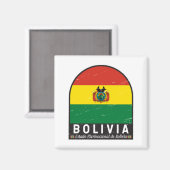 Bolivia Vlag Embleem Onderdruk Vintage Magneet (Voorkant / Achterkant)