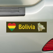 Bolivia Vlag Hart + Landkaart Bumpersticker (Op auto)