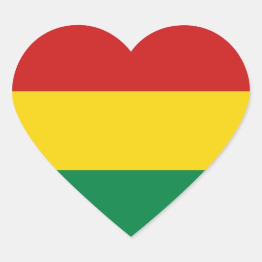 Bolivia Vlag Hart Sticker (Voorkant)