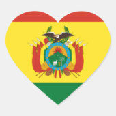 Bolivia vlag hart sticker (Voorkant)