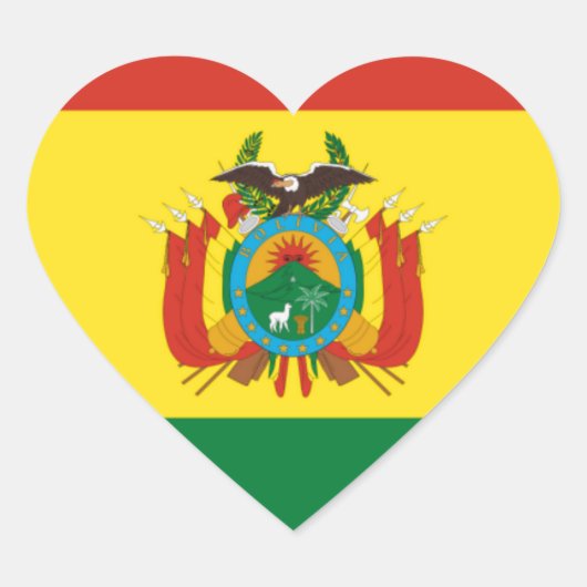 Bolivia vlag hart sticker (Voorkant)