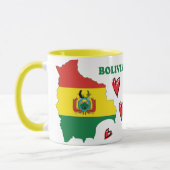 Bolivia vlag in de landkaart mok (Links)
