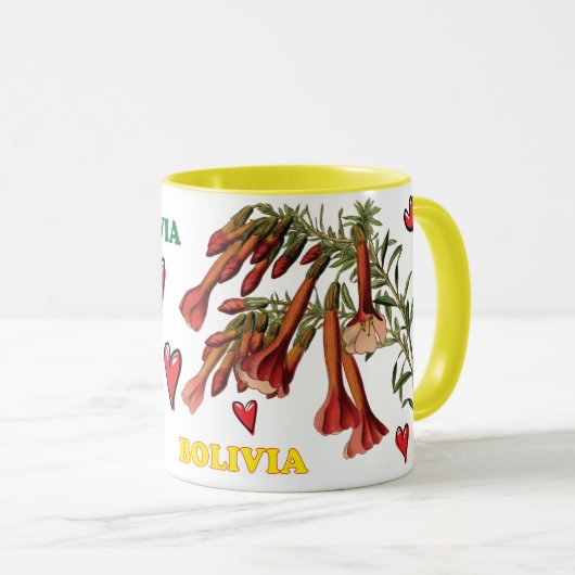 Bolivia vlag in de landkaart mok (Voorkant rechts)