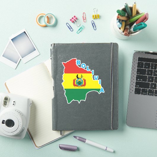 Bolivia vlag in de landkaart sticker (iPad Cover)