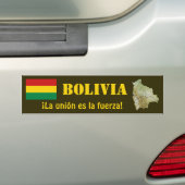 Bolivia Vlag + Landkaart Bumpersticker (Op auto)
