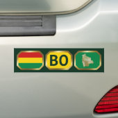 Bolivia Vlag Landkaart Code Bumpersticker (Op auto)