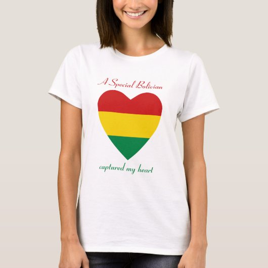 Bolivia Vlag Liefje T-Shirt (Voorkant)