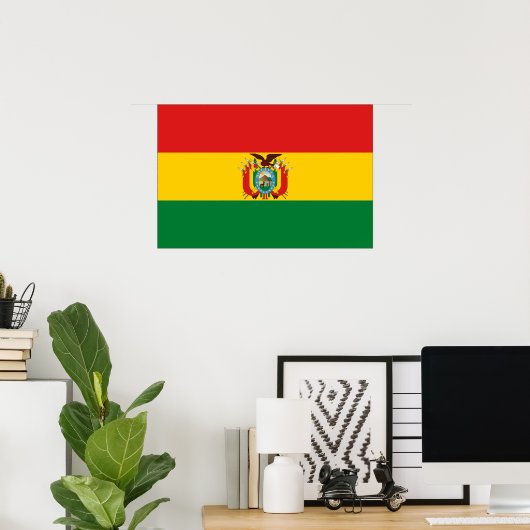 Bolivia vlag poster (Thuiskantoor)