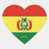 Bolivia Vlag Prachtig Patriottisch Hart Sticker (Voorkant)