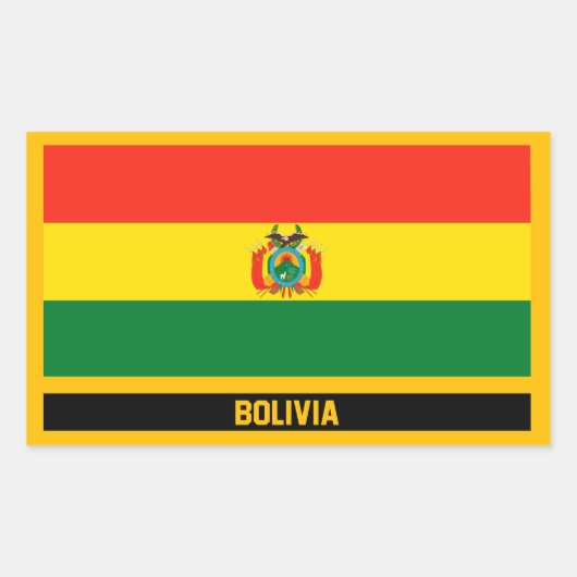 Bolivia vlag rechthoekige sticker (Voorkant)