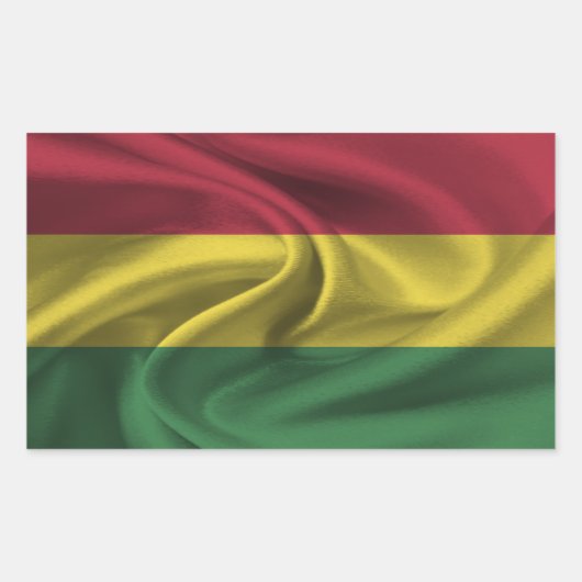 Bolivia vlag rechthoekige sticker (Voorkant)