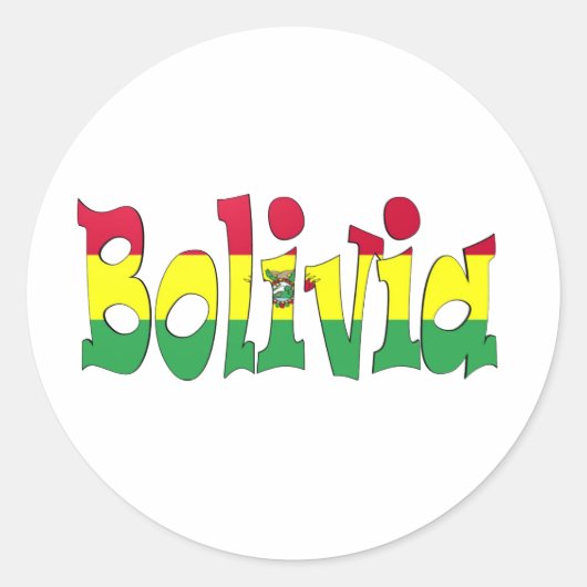 Bolivia vlag ronde sticker (Voorkant)