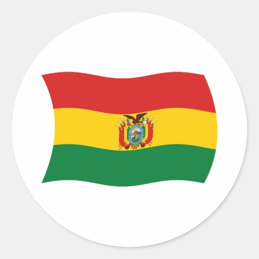 Bolivia Vlag Sticker (Voorkant)