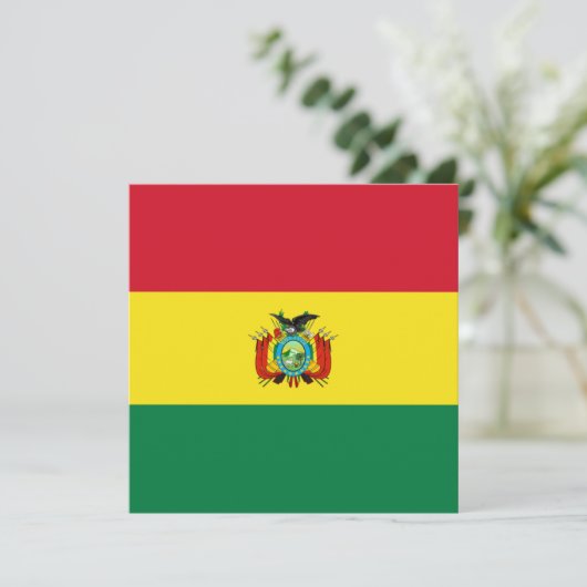 Bolivia Vlag Uitnodiging (Staand voorkant)