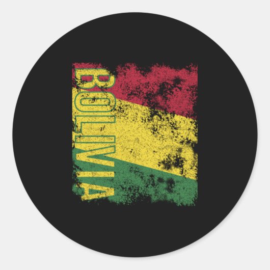 Bolivia vlag verst ronde sticker (Voorkant)