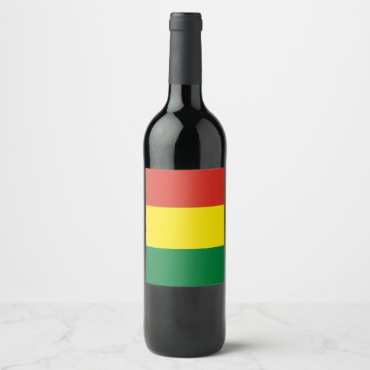 Bolivia vlag wijn etiket (Voorkant)