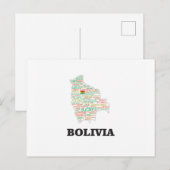 BOLIVIA WORD COLLAGE BRIEFKAART (Voorkant / Achterkant)