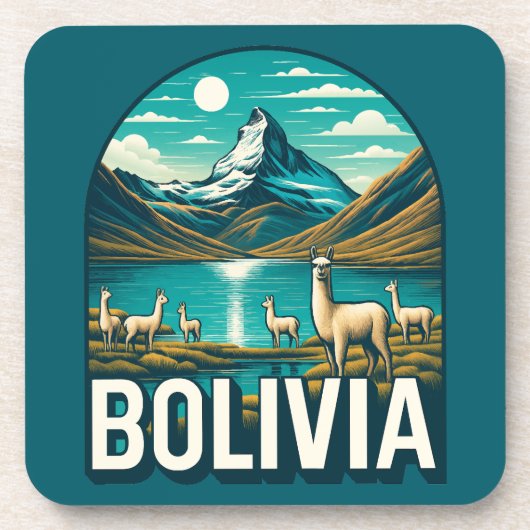 Bolivia Zuid-Amerika Bier Onderzetter (Voorkant)